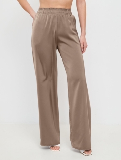 Женские широкие брюки, штаны атласные